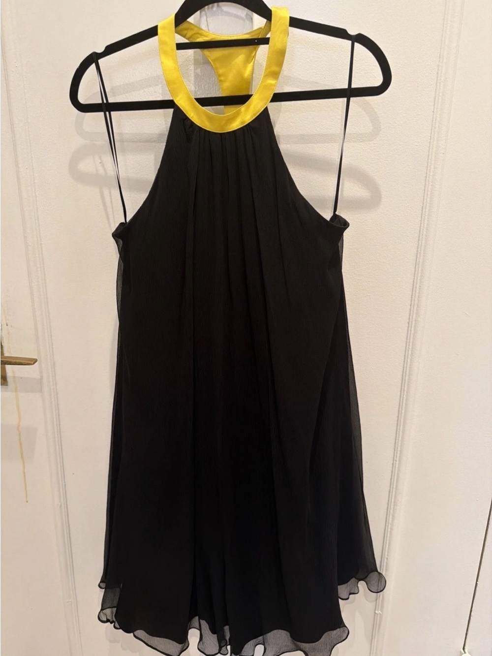 Ladies Jay Godfrey Black Halter Chocker Dress Size 10 Silk Style